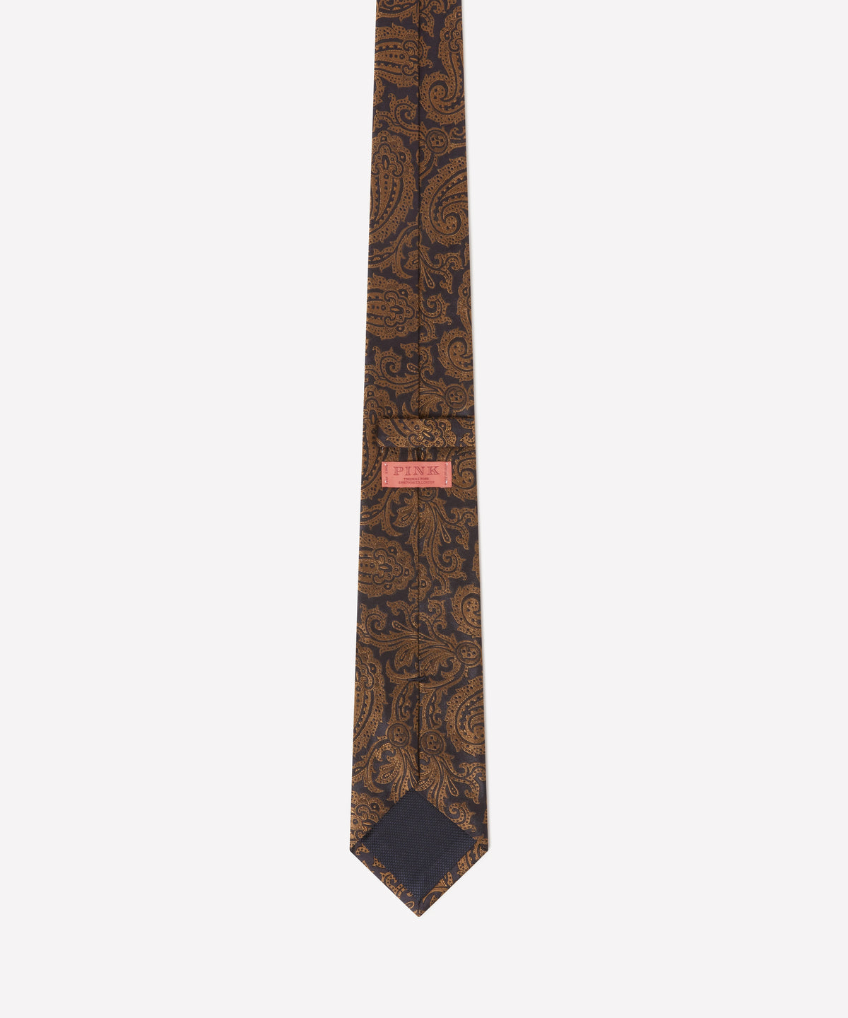 Deep Brown & Black Contrast Paisley Silk Tie