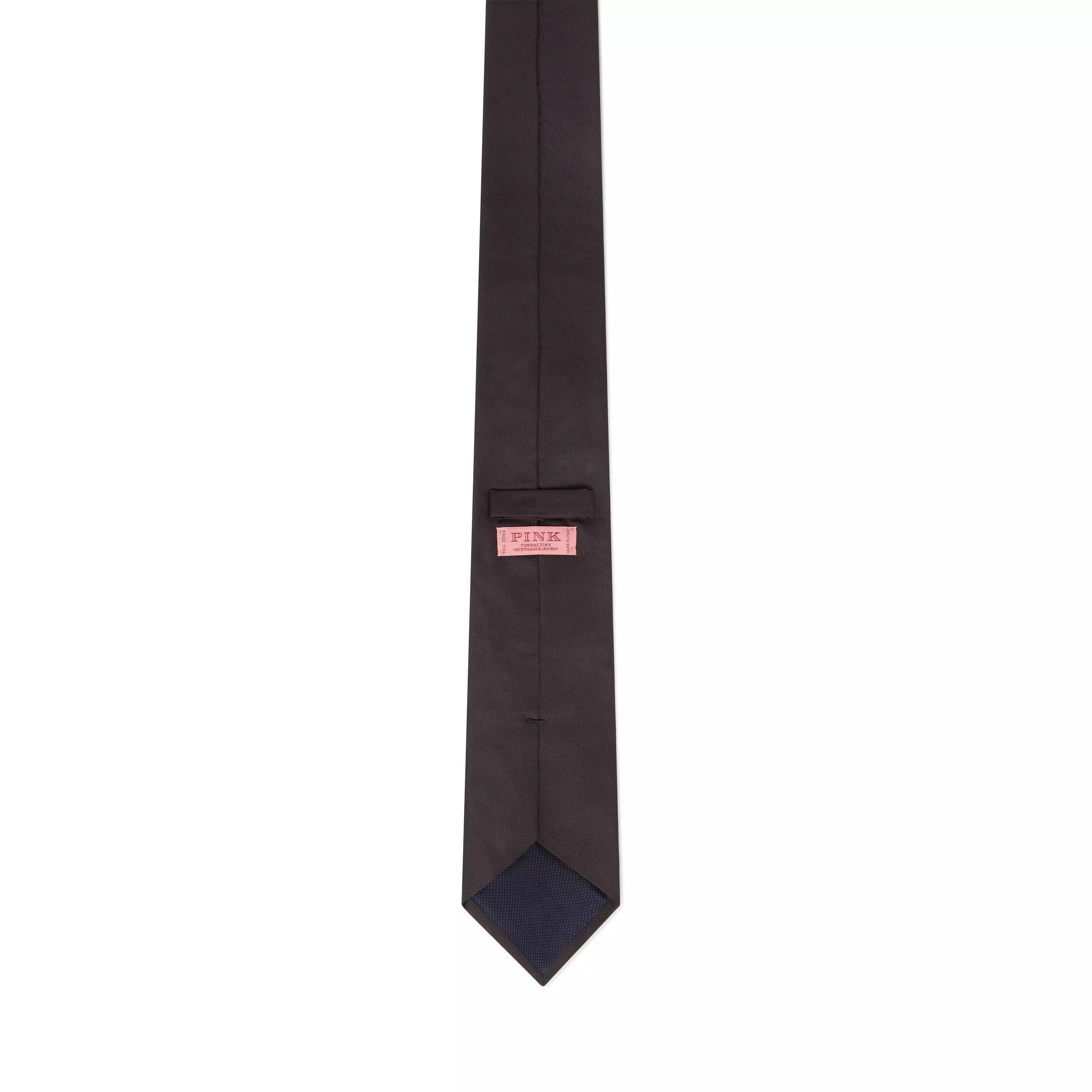 Black Plain Woven Silk Tie