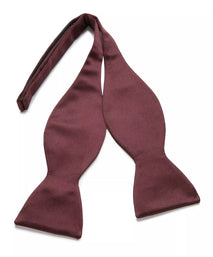 Burgundy Red Silk Satin Bow Tie