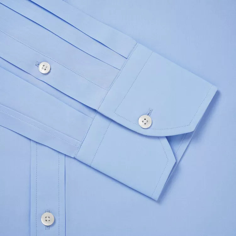 Pale Blue Classic Fit Formal Ramses Poplin Shirt