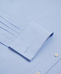 Pale Blue Classic Fit Double Cuff Poplin Formal Shirt