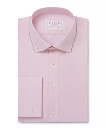 Pale Pink Classic Fit Double Cuff Ramses Poplin Formal Shirt
