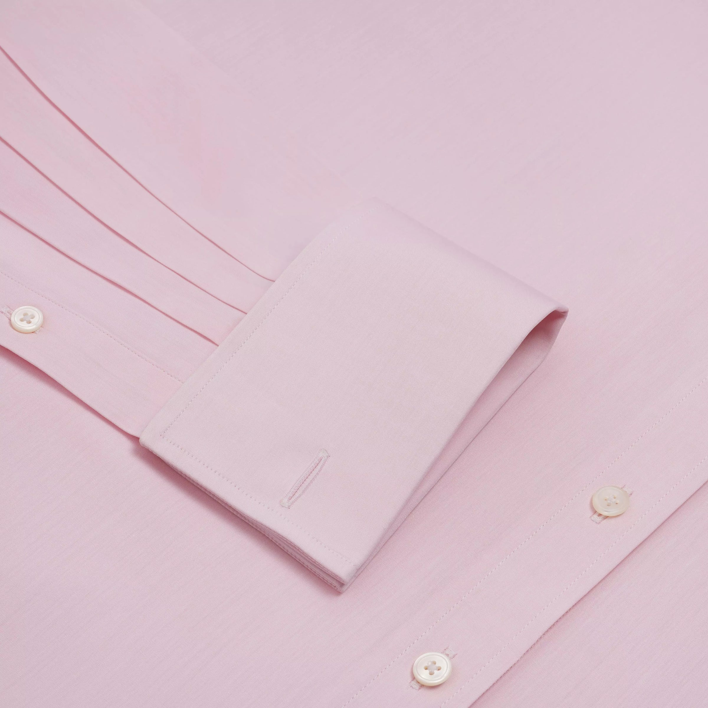 Pale Pink Classic Fit Double Cuff Ramses Poplin Formal Shirt