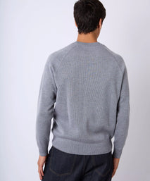 Grey Knitted Crew Neck Sweatshirt