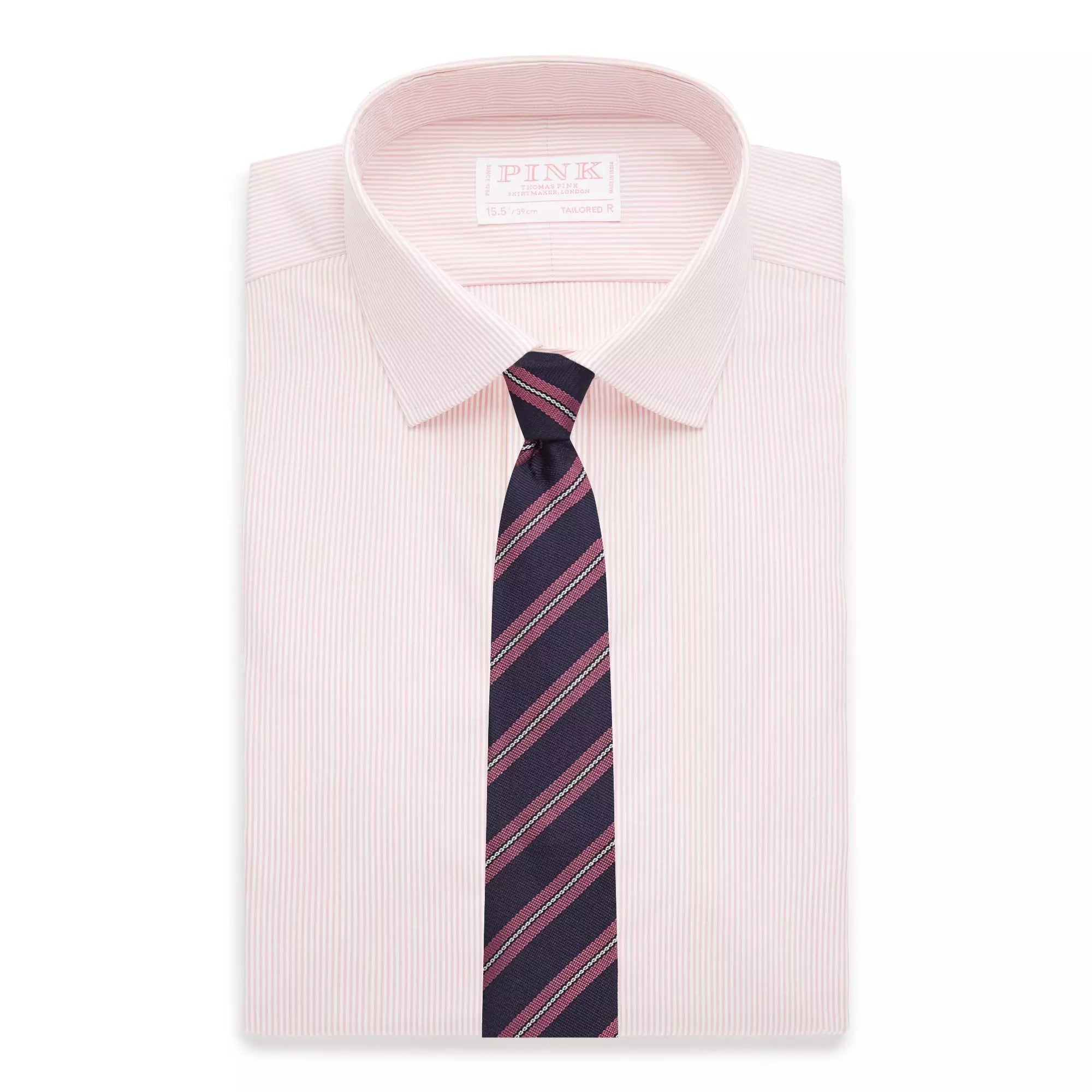 Pale Pink & White Tailored Fit Supraluxe Fine Bengal Formal Shirt