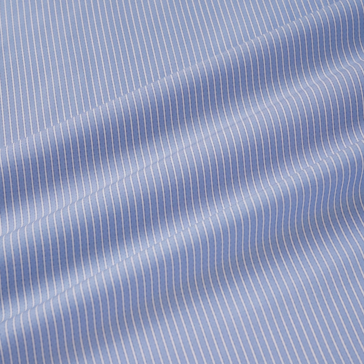 Pale Blue & White Slim Fit Double Cuff Dandy Stripe Formal Shirt