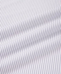 Pale Grey & White Tailored Fit Tram Stripe Formal Shirt