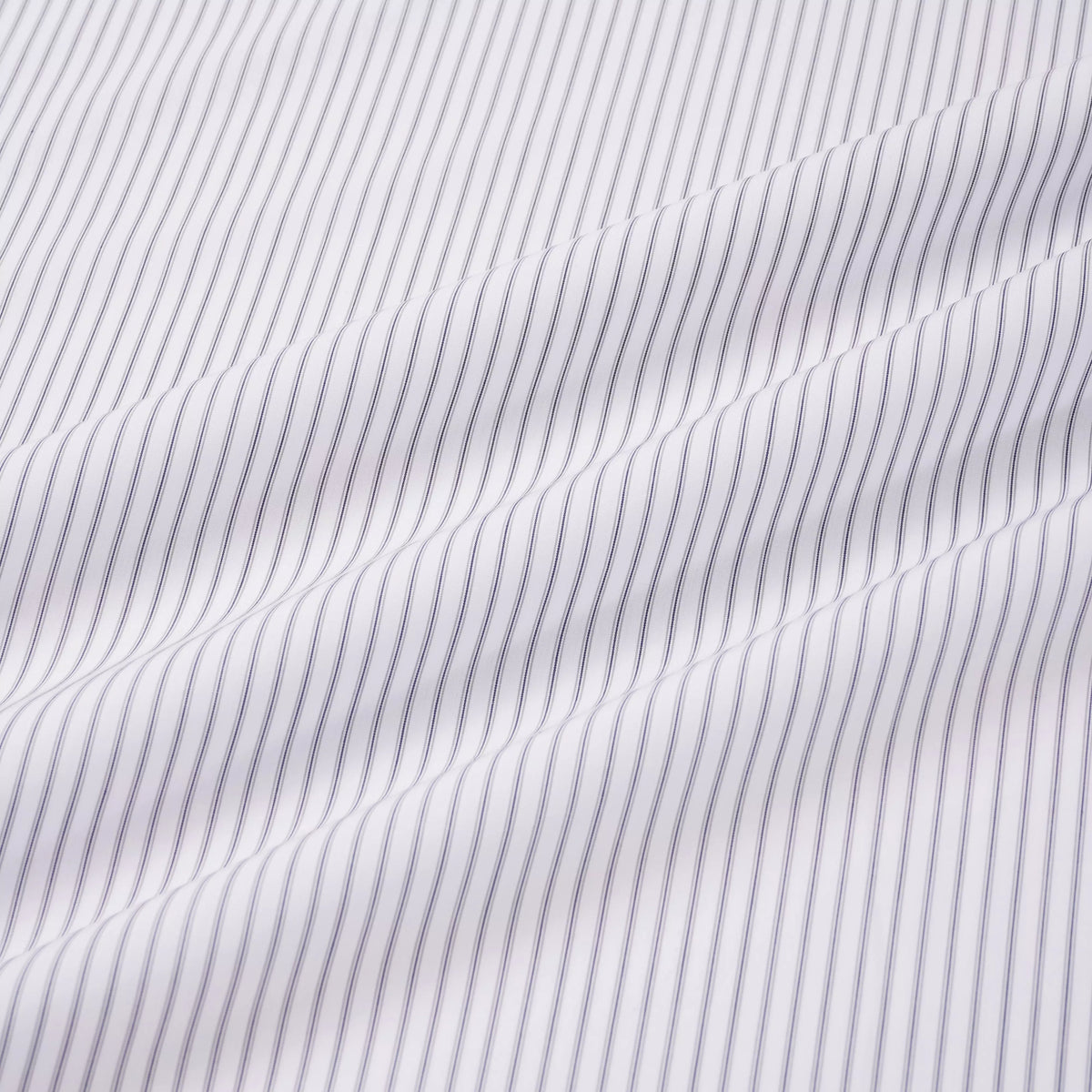 Pale Grey & White Tailored Fit Tram Stripe Formal Shirt